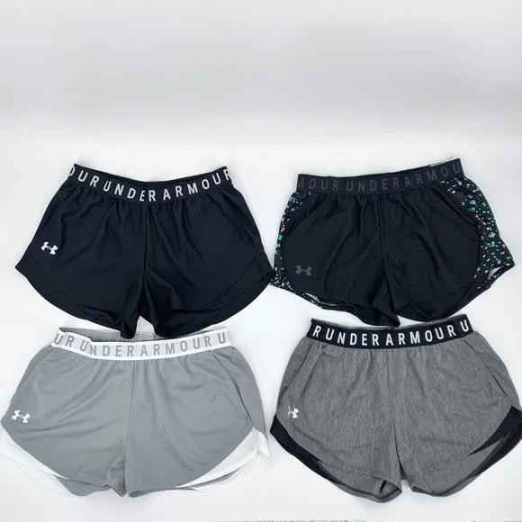 BUNDLE 4 Under Armour Women Play Up Loose Shorts Sz M Variety Pockets Logo Waist - Picture 1 of 16